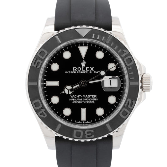 MINT 2023 Rolex Yacht-Master 18K White Gold Oysterflex Rubber 42mm 226659