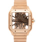Cartier Santos 4110 / WHSA0016 39.8mm SKELETON 18K Rose Gold Watch Box Papers