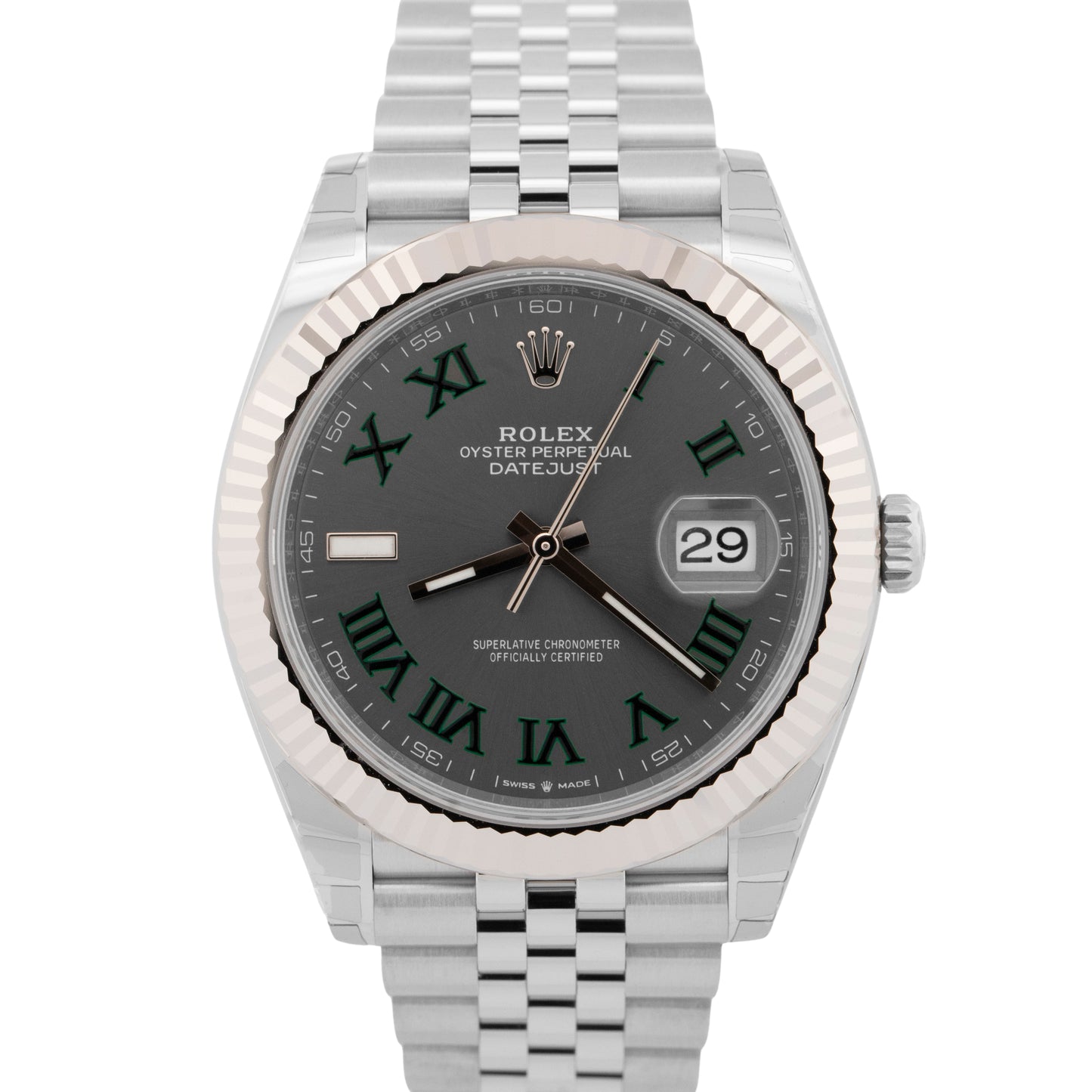 2025 NEW PAPERS Rolex DateJust 41mm JUBILEE FLUTED Wimbledon 126334 Watch BOX