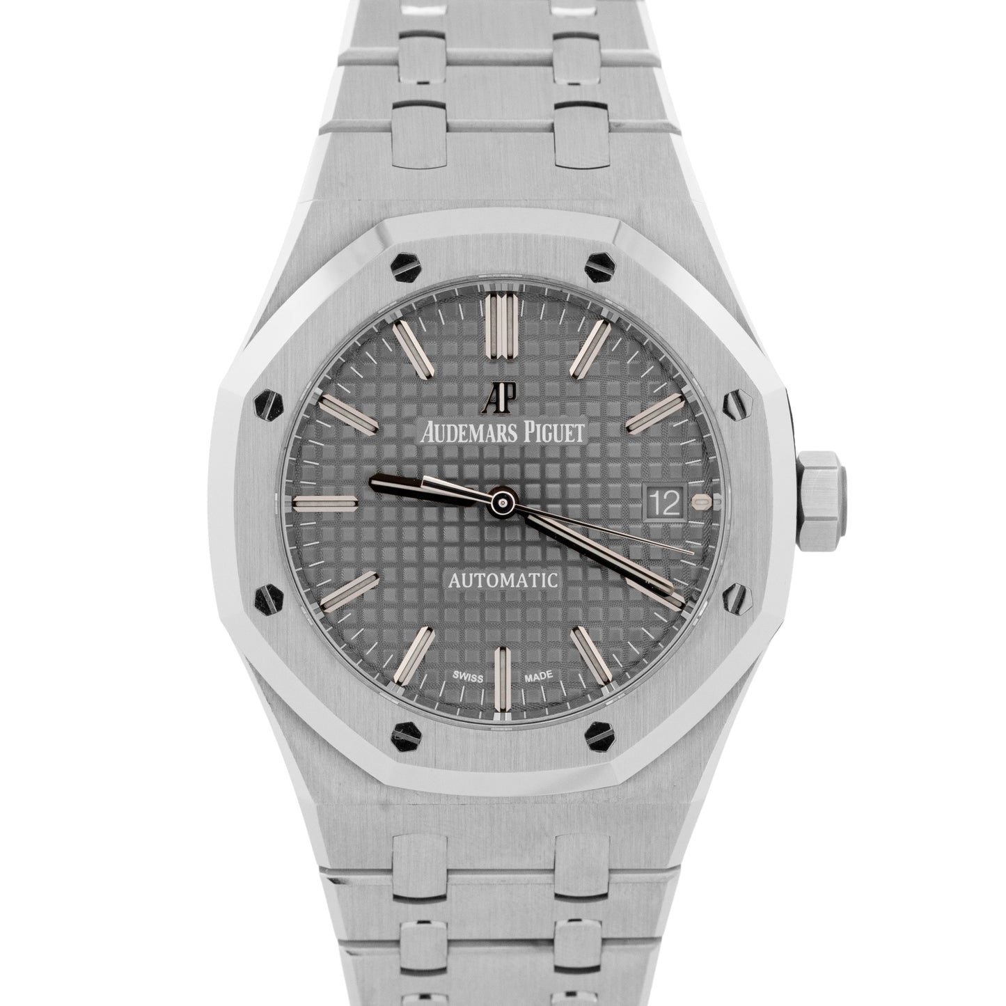 PAPERS Audemars Piguet Royal Oak RHODIUM Stainless 37mm 15450ST.OO.1256ST.02 BOX