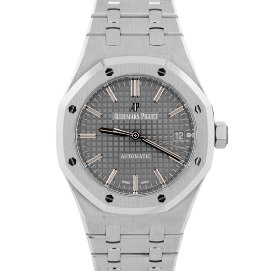 PAPERS Audemars Piguet Royal Oak RHODIUM Stainless 37mm 15450ST.OO.1256ST.02 BOX