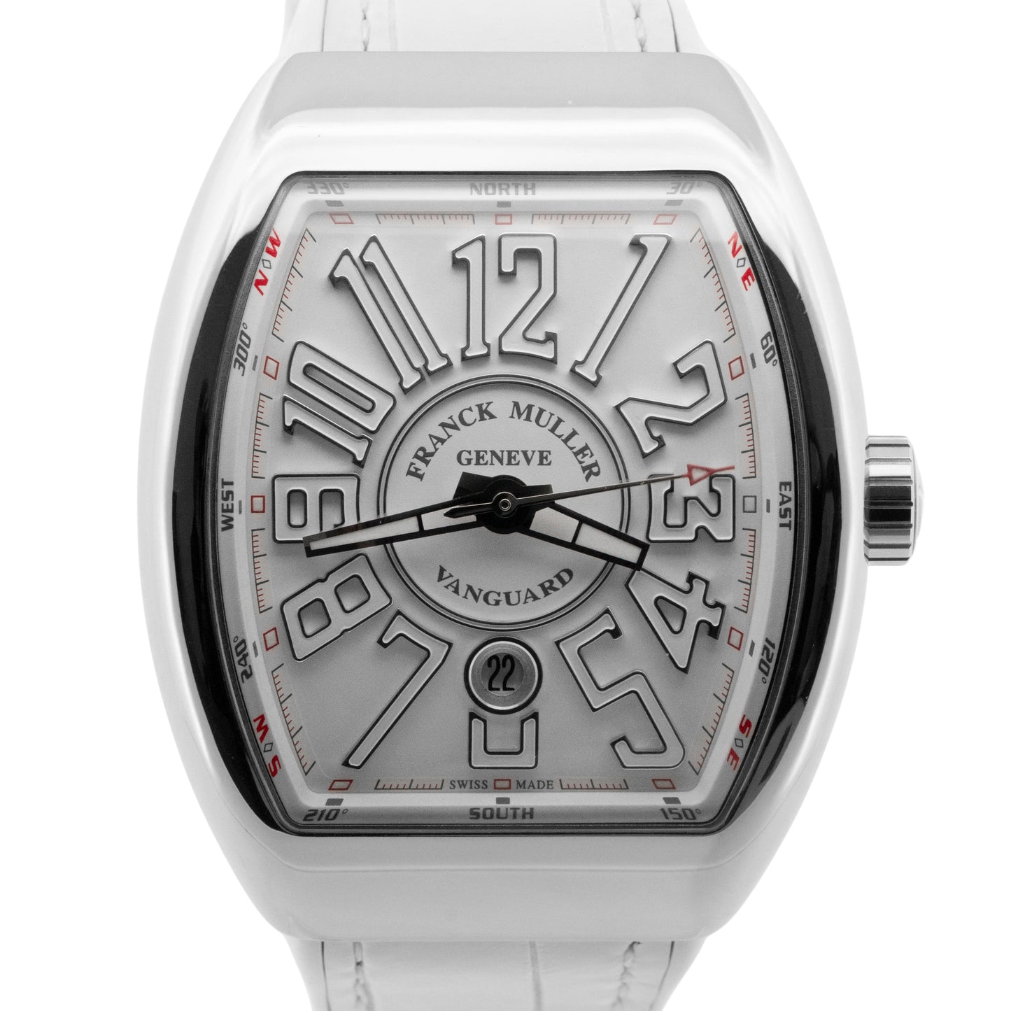 2021 PAPERS Franck Muller Vanguard WHITE Steel 45mm V45 SC DT AC BC Watch BOX