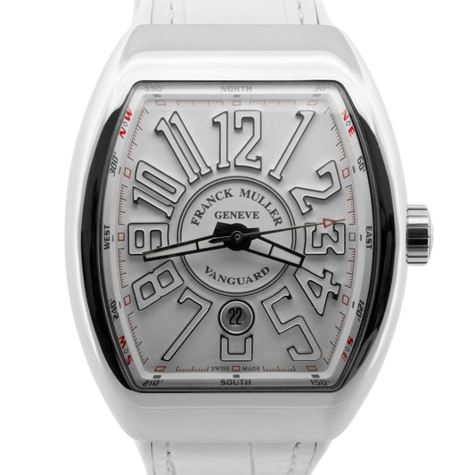 2021 PAPERS Franck Muller Vanguard WHITE Steel 45mm V45 SC DT AC BC Watch BOX