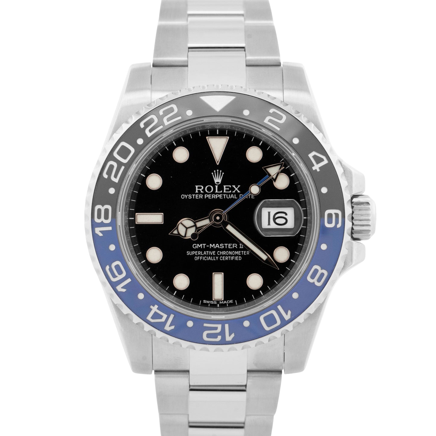 Rolex GMT-Master II Batman Blue Black Stainless Steel 40mm 116710 BLNR Watch