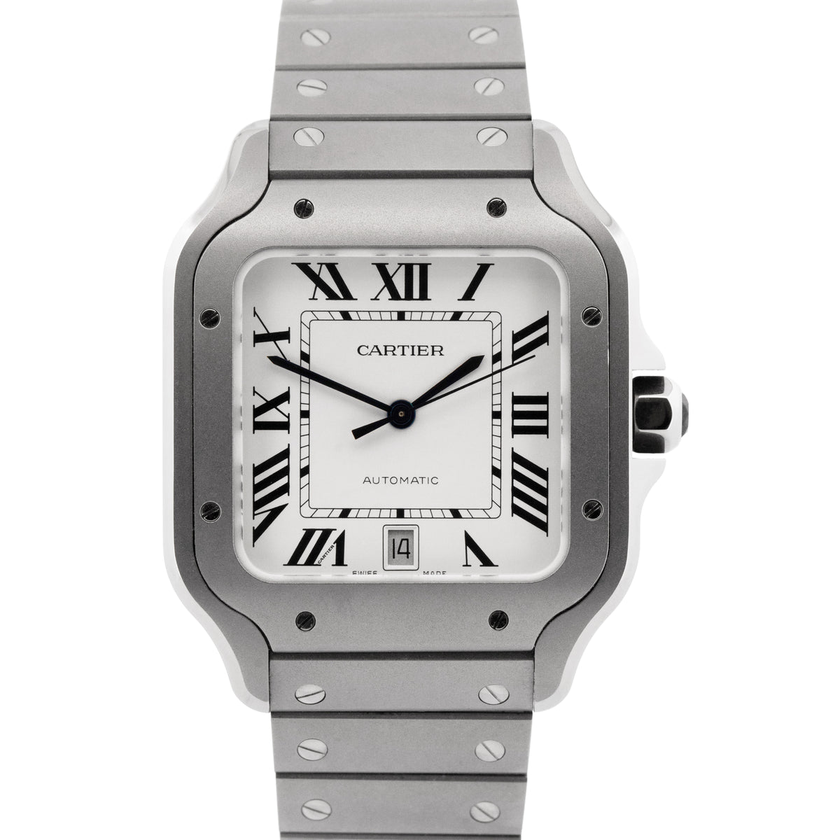 2026 Cartier Santos Large 4683 WSSA0089 39.8mm Titanium White Watch Box Papers