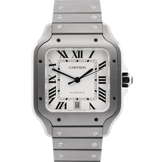 2026 Cartier Santos Large 4683 WSSA0089 39.8mm Titanium White Watch Box Papers