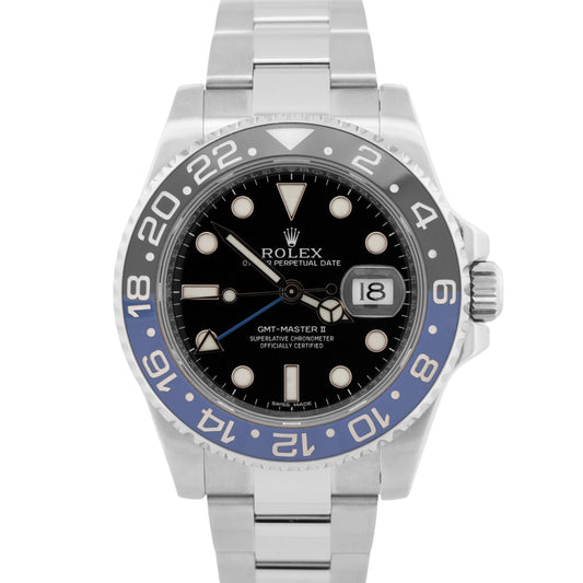 PAPERS Rolex GMT-Master II Batman Ceramic Blue Stainless 40mm 116710 BLNR BOX