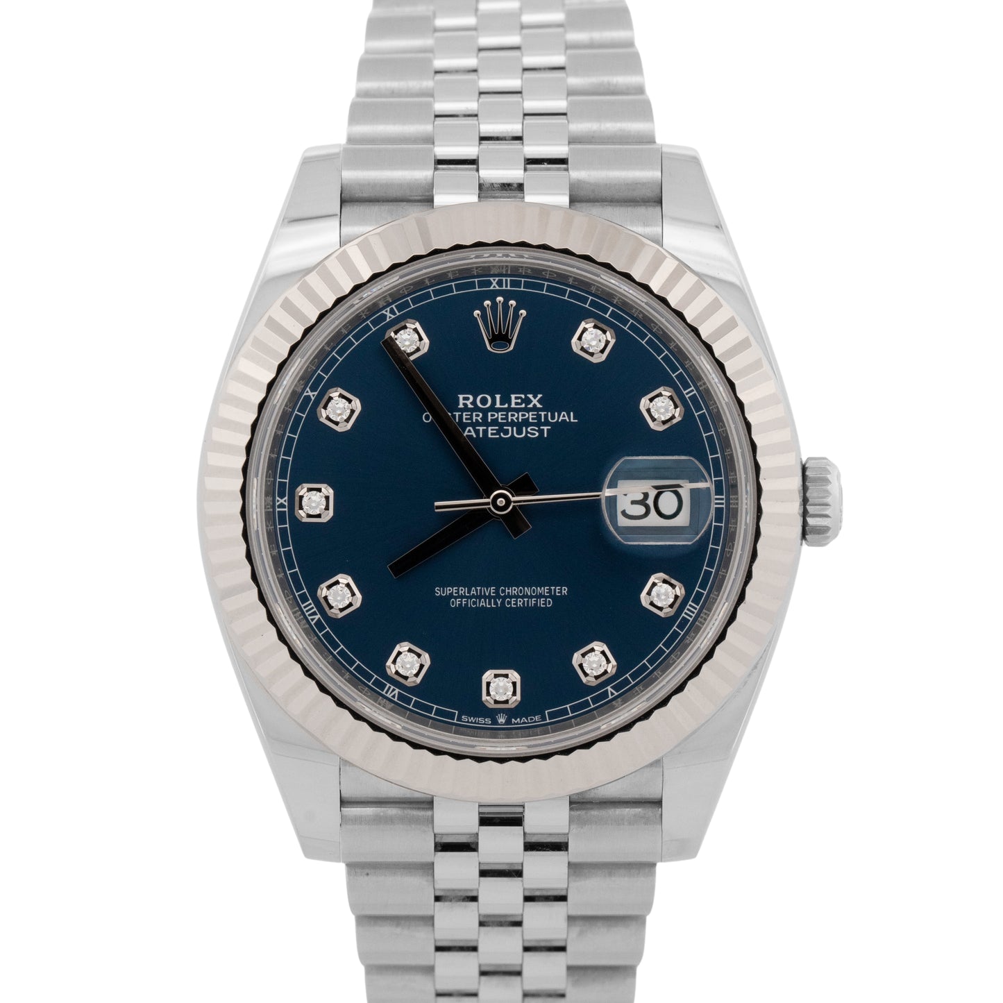 2026 Rolex DateJust 41 126334 Blue Diamond Steel Jubilee 41mm Watch Box Papers
