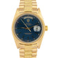 Rolex Day-Date President 36mm Blue BARK Quickset 18K Yellow Gold Watch 18078