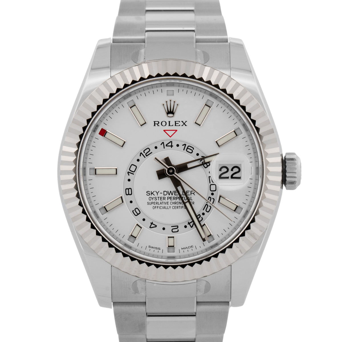 New Stickered 2019 Rolex Sky-Dweller 326934 White Steel 42mm Watch Box Papers