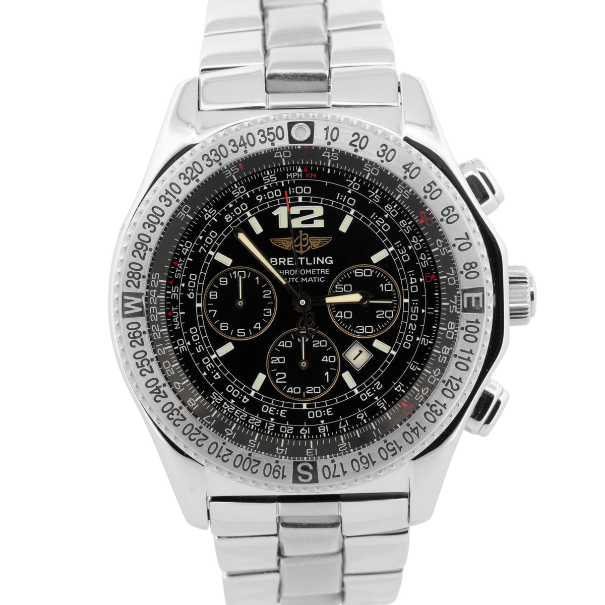 Breitling B-2 Professional A42362 Black Stainless Steel Chronograph 43mm Watch