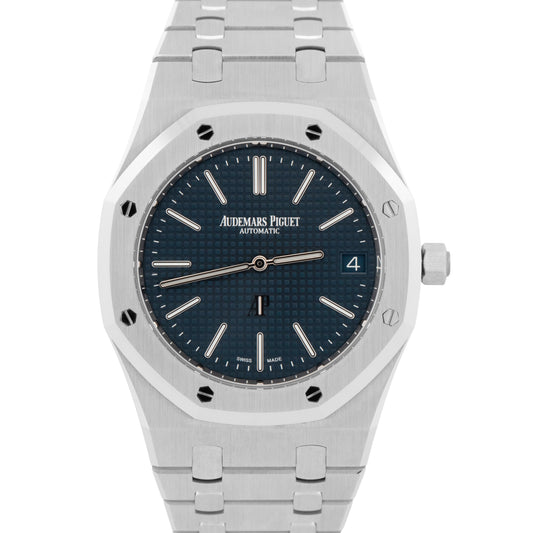 NEW 2026 PAPERS Audemars Piguet Royal Oak JUMBO Extra Thin BLUE 39mm 16202ST BOX
