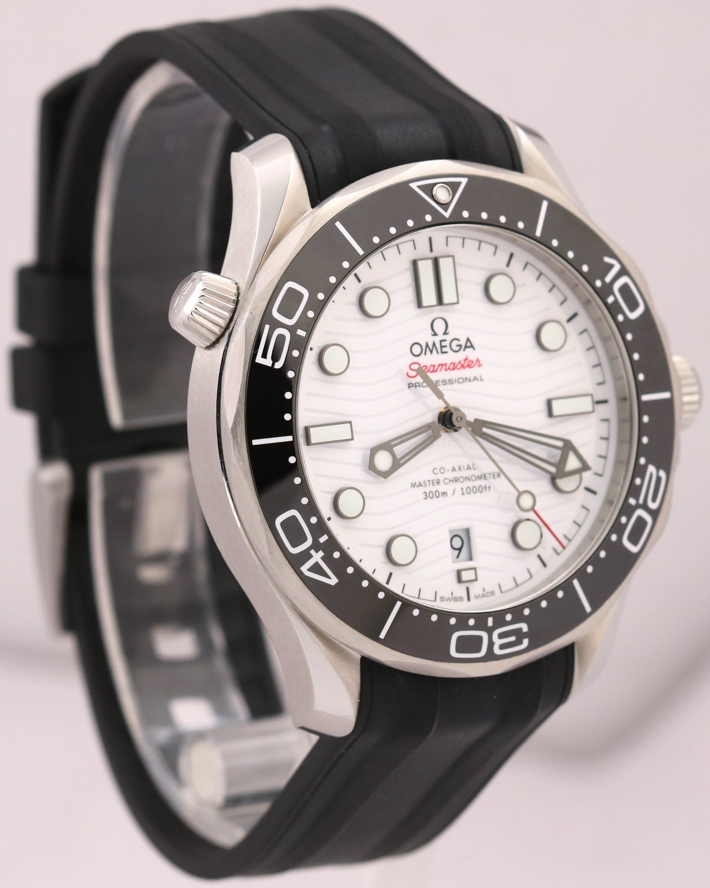 MINT 2023 PAPERS Omega Seamaster 300 Co-Axial 42mm WHITE 210.32.42.20.04.001 BOX