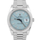 MINT PAPERS Rolex Day-Date President 40mm Platinum Blue Motif Glacier 228206 BOX