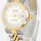Rolex DateJust Two-Tone 18k Gold Steel White ROMAN 26mm NO-HOLES 69173 Watch