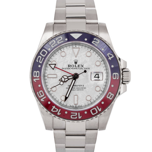 NEW Rolex GMT-Master II METEORITE PEPSI 18K White Gold Watch 126719 BLRO BOX