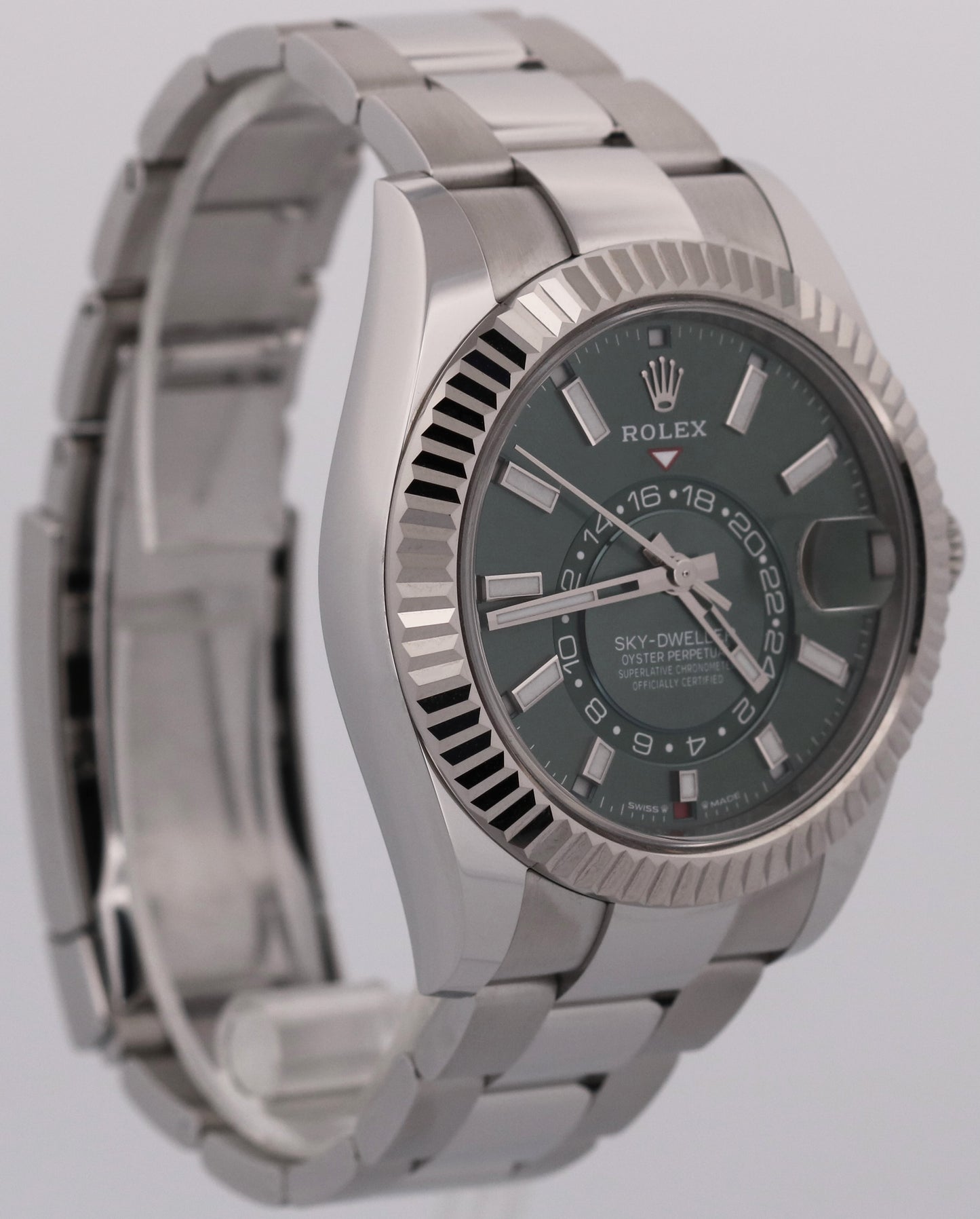 2026 PAPERS Rolex Sky-Dweller MINT GREEN 42mm OYSTER 18K Steel 336934 Watch BOX