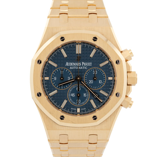 Unpolished Audemars Piguet Royal Oak 26320BA.OO.1220BA.02 Blue 41mm Box Papers
