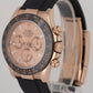 2023 Rolex Daytona Rose Gold DIAMOND Pink Sundust Oysterflex Watch 116515 BOX