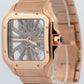 Cartier Santos 4110 / WHSA0016 39.8mm SKELETON 18K Rose Gold Watch Box Papers