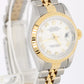 Rolex DateJust Two-Tone 18k Gold Steel White ROMAN 26mm NO-HOLES 69173 Watch