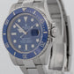 Rolex Submariner Date 18K White Gold SMURF Blue Ceramic 40mm 116619 LB Watch