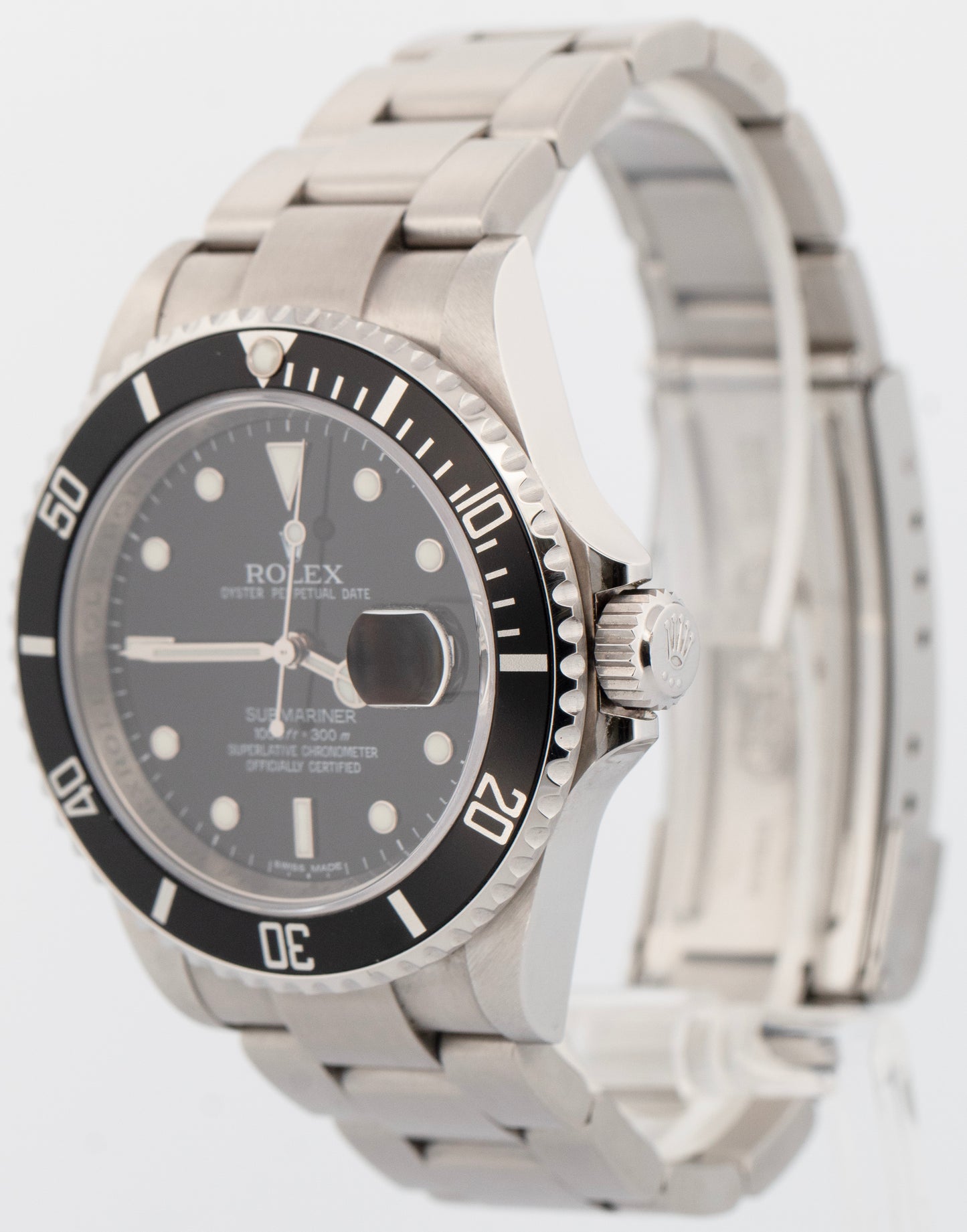 Rolex Submariner Date Black RANDOM SERIAL REHAUT Steel 40mm Oyster Watch 16610