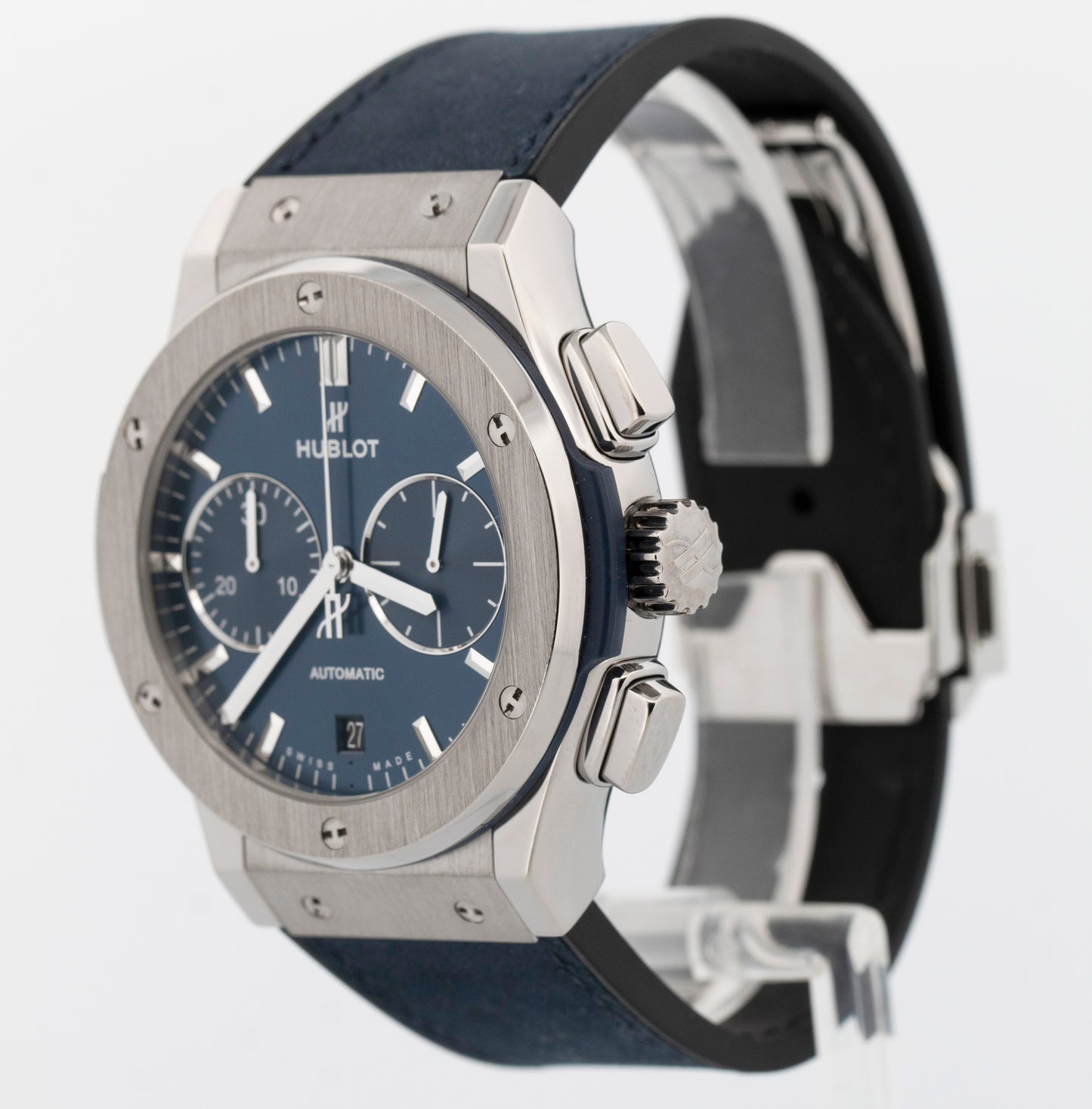 Hublot Classic Fusion Chronograph 45 BLUE Titanium 45mm 521.NX.7170.RX Watch