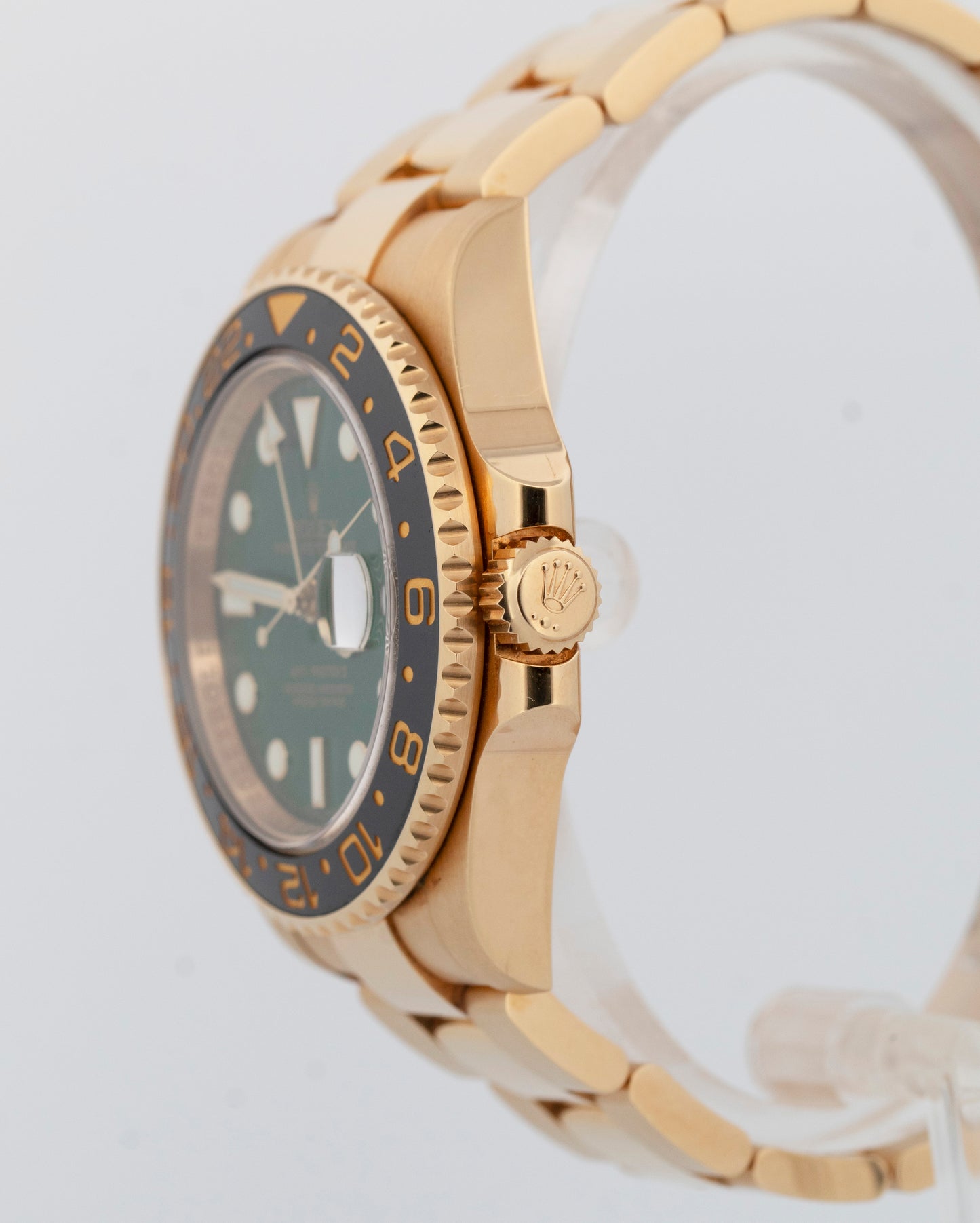 UNPOLISHED PAPERS Rolex GMT-Master II GREEN 18K Yellow Gold 40mm 116718 BOX