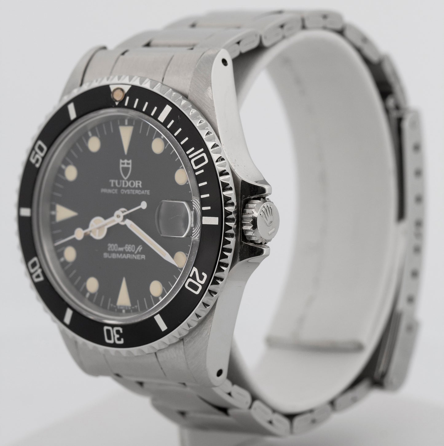 Tudor Prince Oysterdate Submariner BLACK Stainless Steel 36mm 75090 Watch