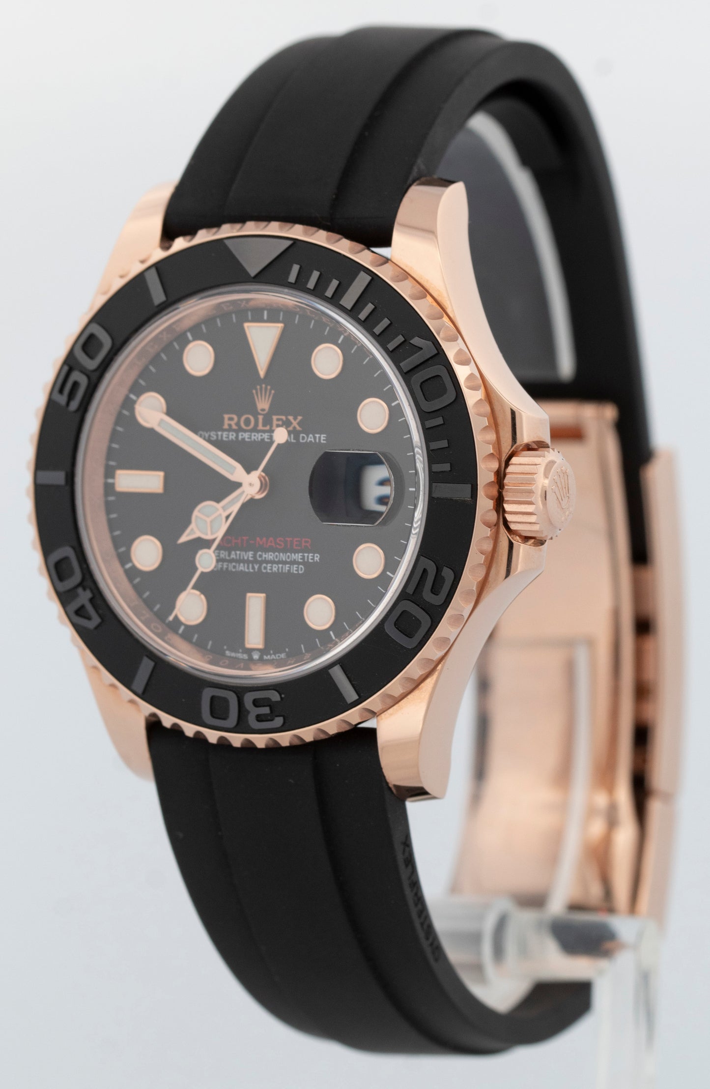 MINT 2020 PAPERS Rolex Yacht-Master 18K Everose Gold Oysterflex 40mm 126655 BOX