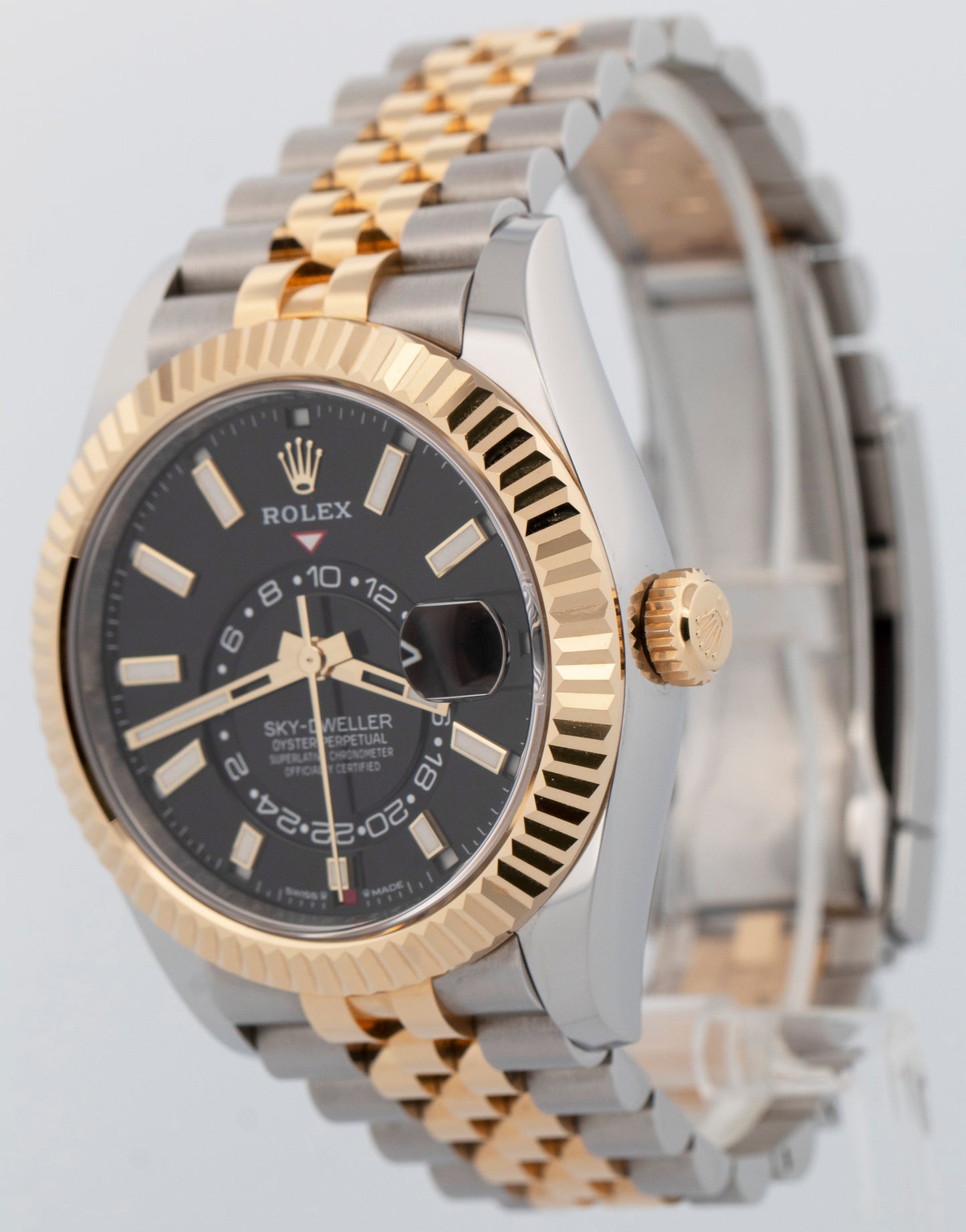 2024 PAPERS Rolex Sky-Dweller BLACK Two-Tone Gold Steel 42mm 336933 Watch BOX