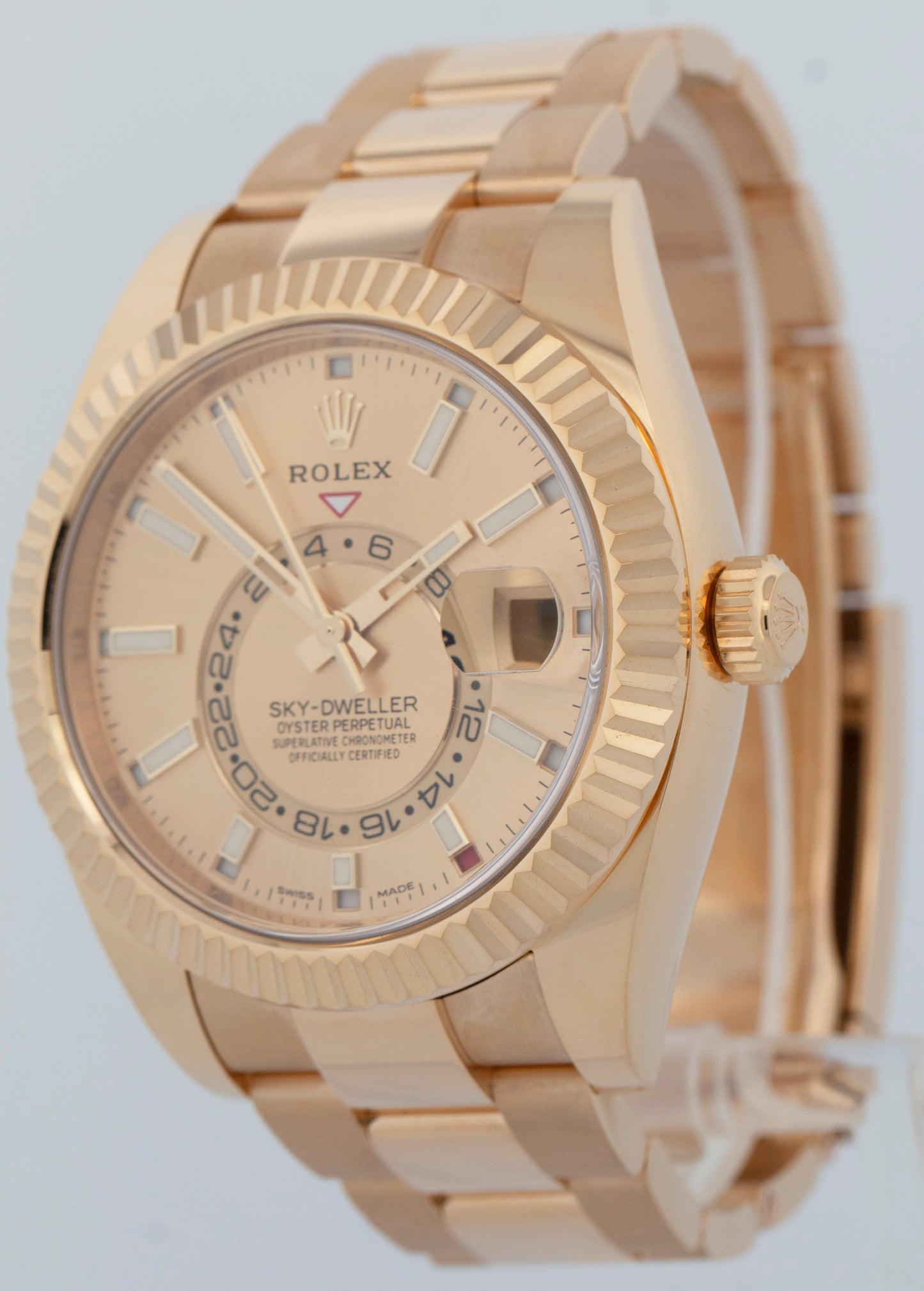 MINT PAPERS Rolex Sky-Dweller CHAMPAGNE 18K Yellow Gold 42mm 326938 Watch BOX