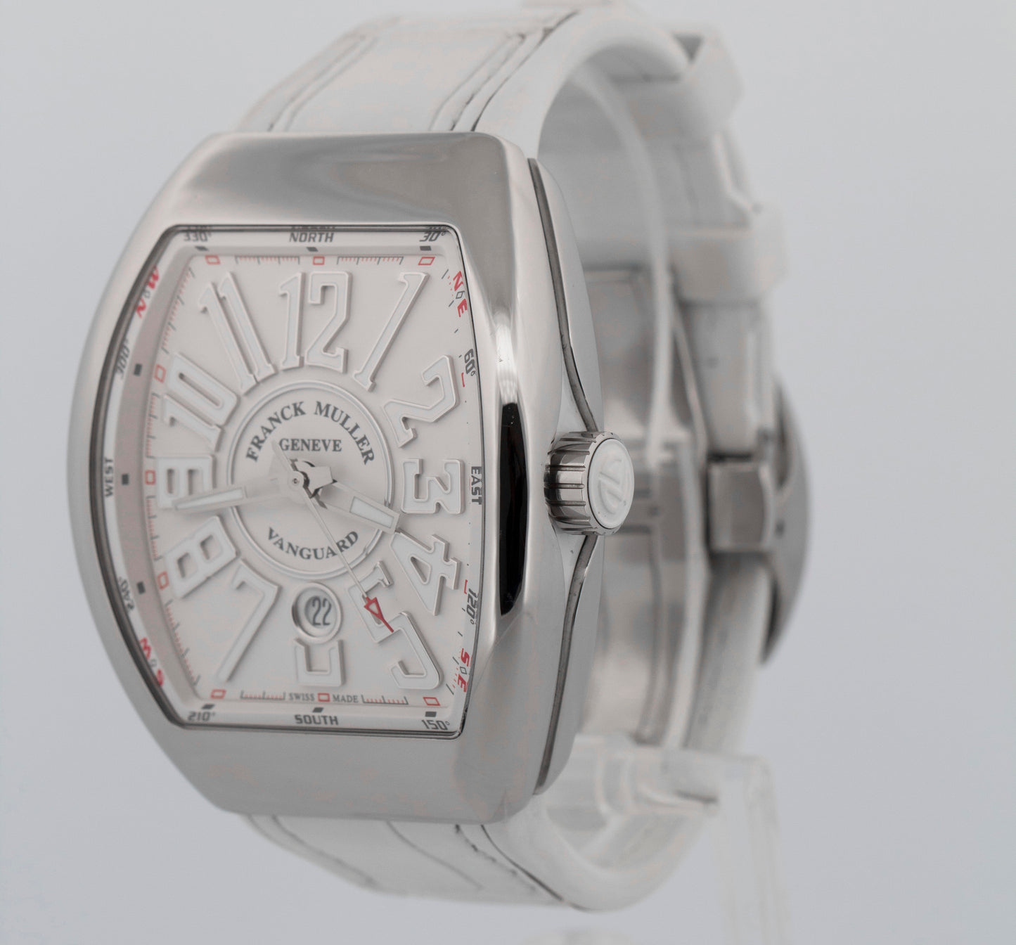 2021 PAPERS Franck Muller Vanguard WHITE Steel 45mm V45 SC DT AC BC Watch BOX
