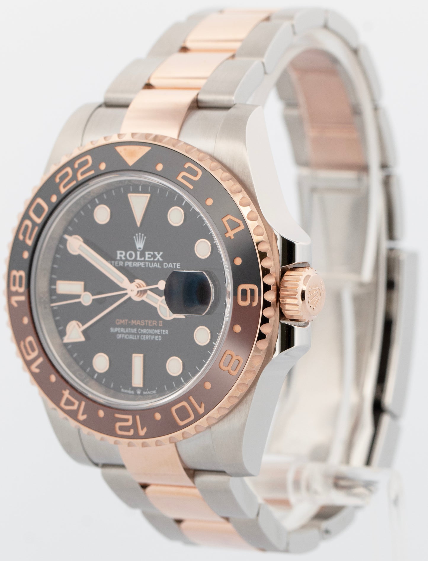 NOS PAPERS Rolex GMT-Master II Two-Tone ROOT-BEER 40mm Watch 126711 CHNR BOX