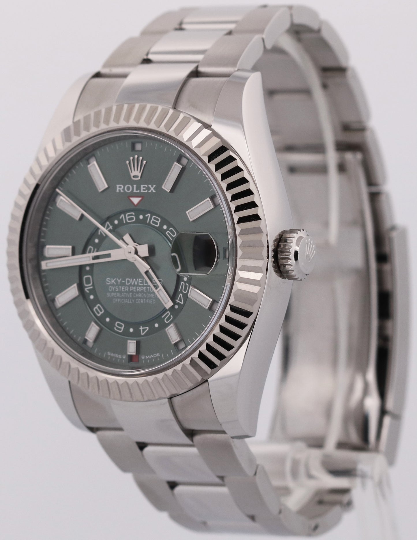 2026 PAPERS Rolex Sky-Dweller MINT GREEN 42mm OYSTER 18K Steel 336934 Watch BOX