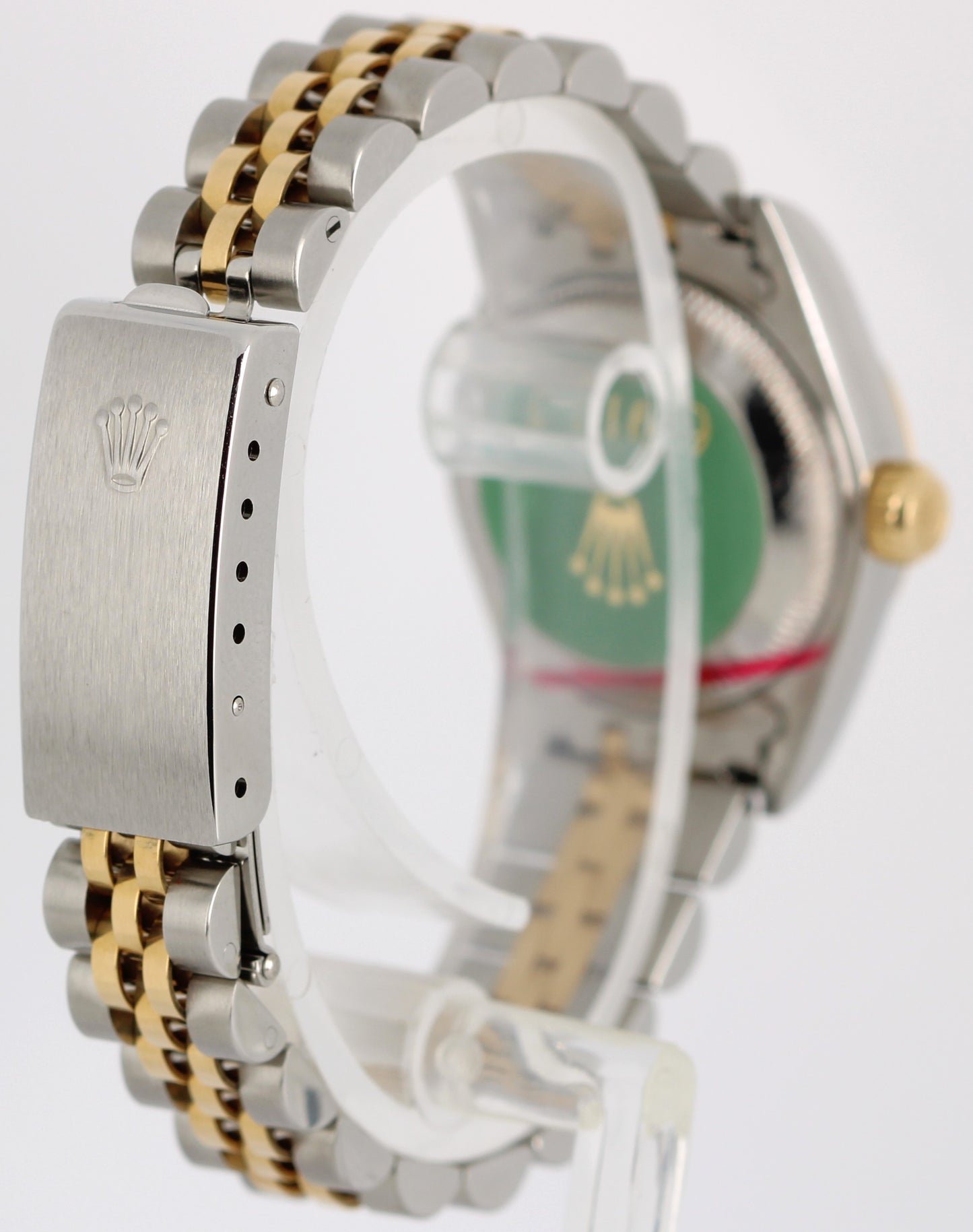 Rolex DateJust Two-Tone 18k Gold Steel White ROMAN 26mm NO-HOLES 69173 Watch