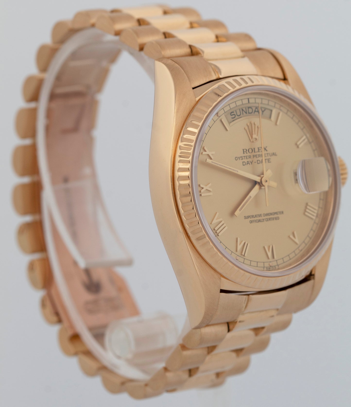 Rolex Day-Date President Champagne Roman 36mm 18K Yellow Gold Watch 18038