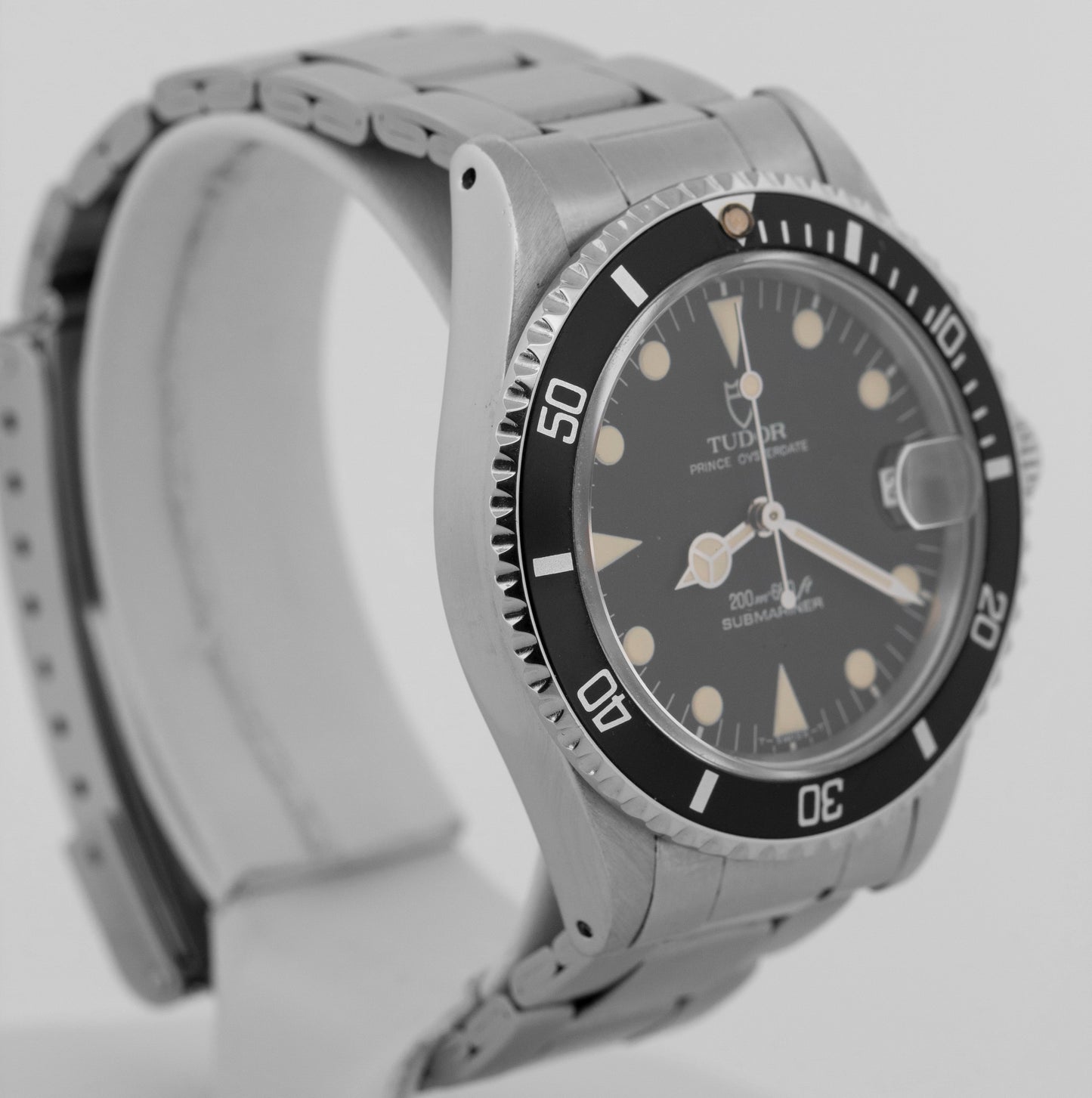 Tudor Prince Oysterdate Submariner BLACK Stainless Steel 36mm 75090 Watch