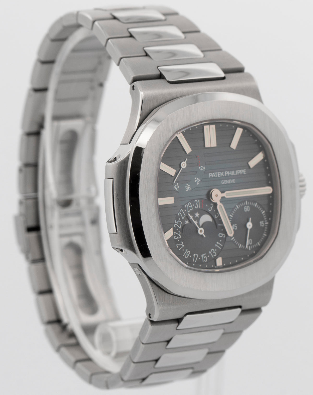 2018 Patek Philippe Nautilus Moonphase 5712/1A-001 Black Steel 40.5mm Box Papers