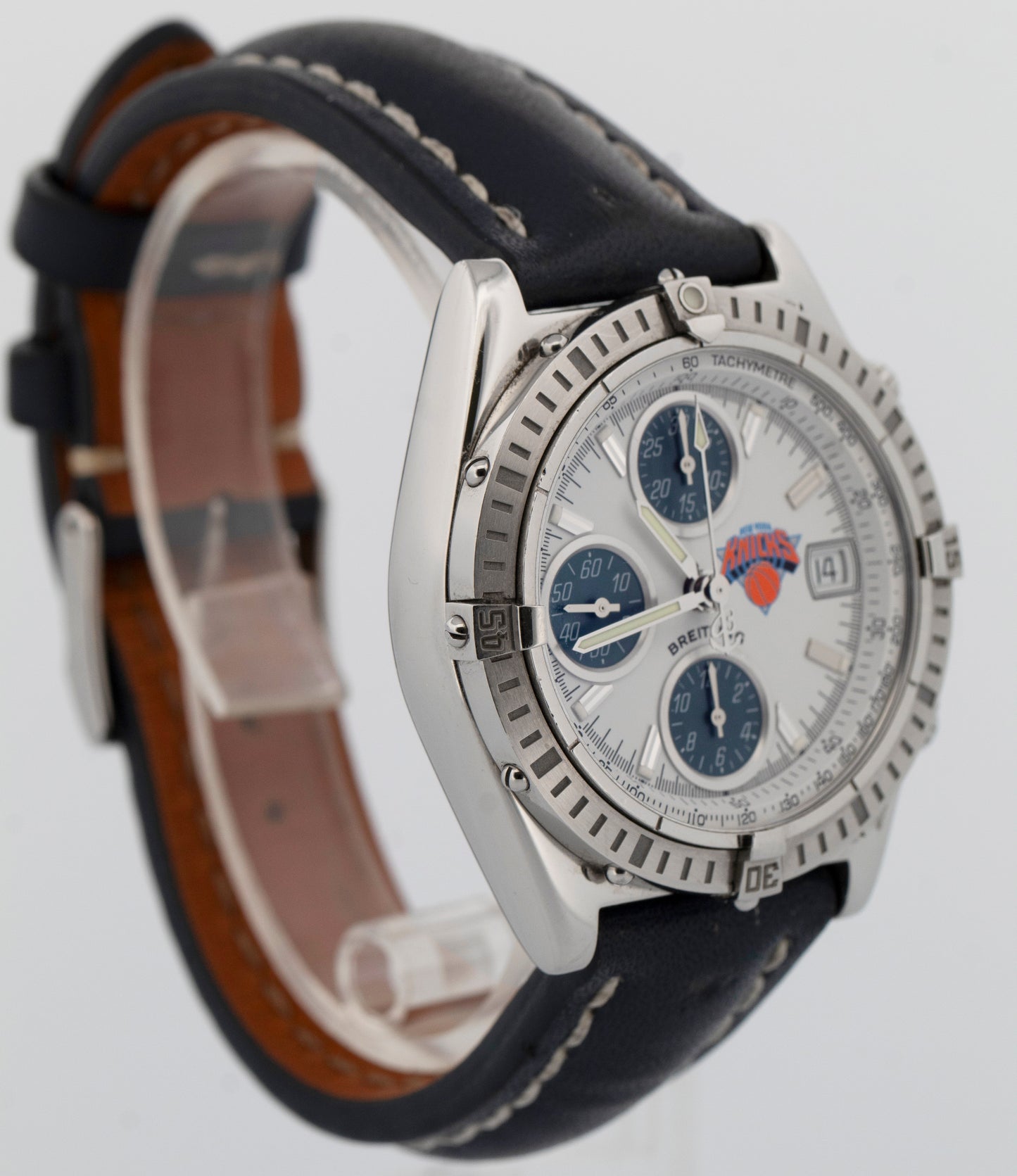 Breitling Chronomat NEW YORK KNICKS Blue Stainless Steel 39mm B13352 Watch BOX
