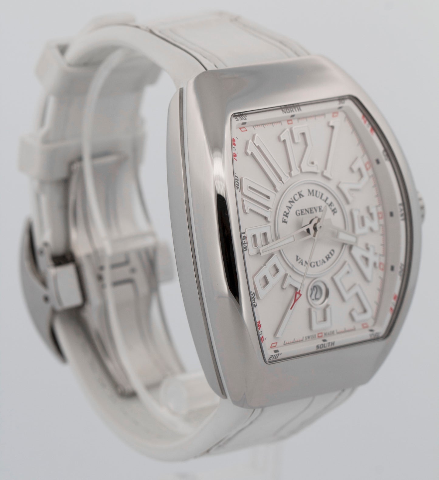 2021 PAPERS Franck Muller Vanguard WHITE Steel 45mm V45 SC DT AC BC Watch BOX