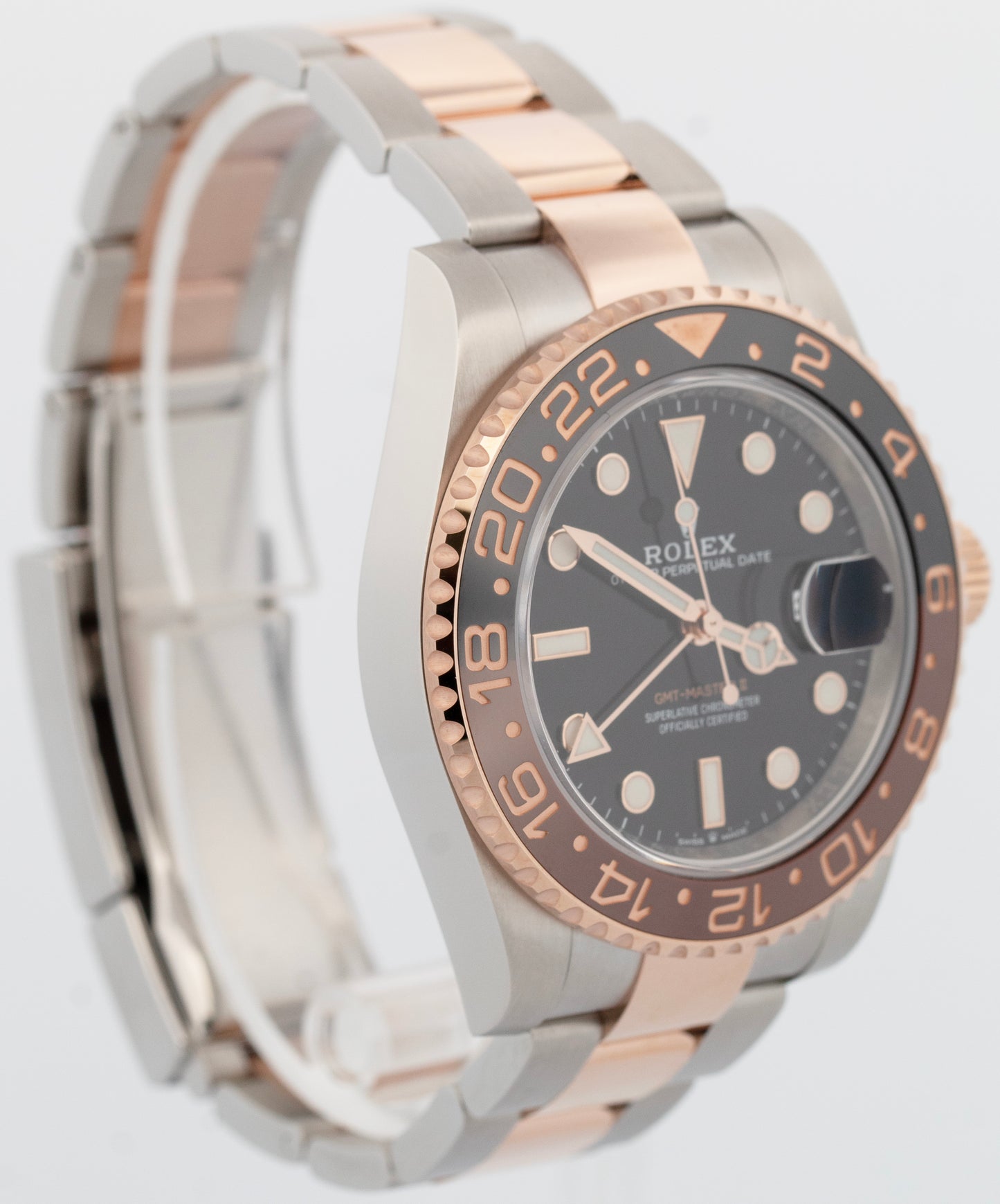NOS PAPERS Rolex GMT-Master II Two-Tone ROOT-BEER 40mm Watch 126711 CHNR BOX