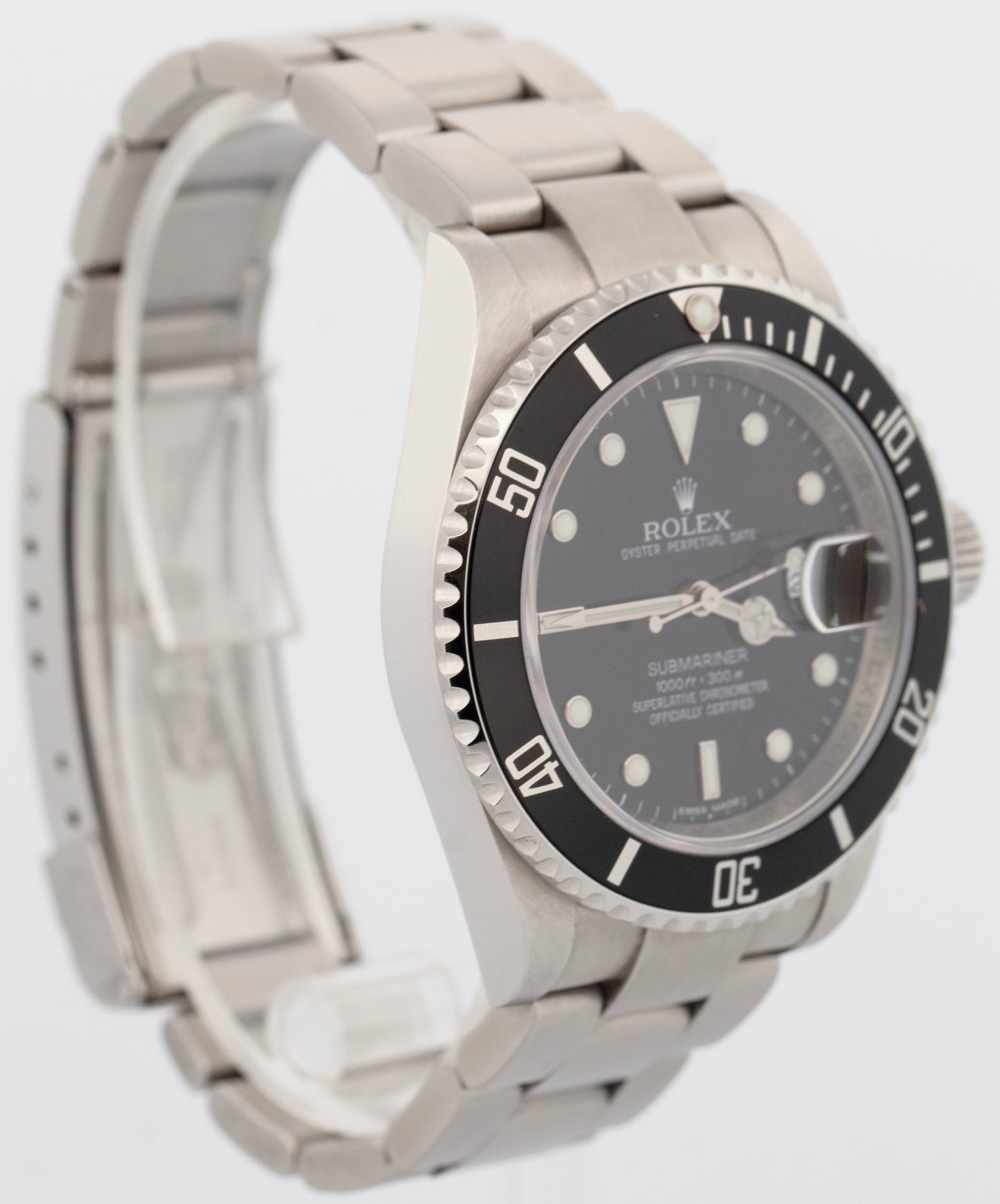 Rolex Submariner Date Black RANDOM SERIAL REHAUT Steel 40mm Oyster Watch 16610