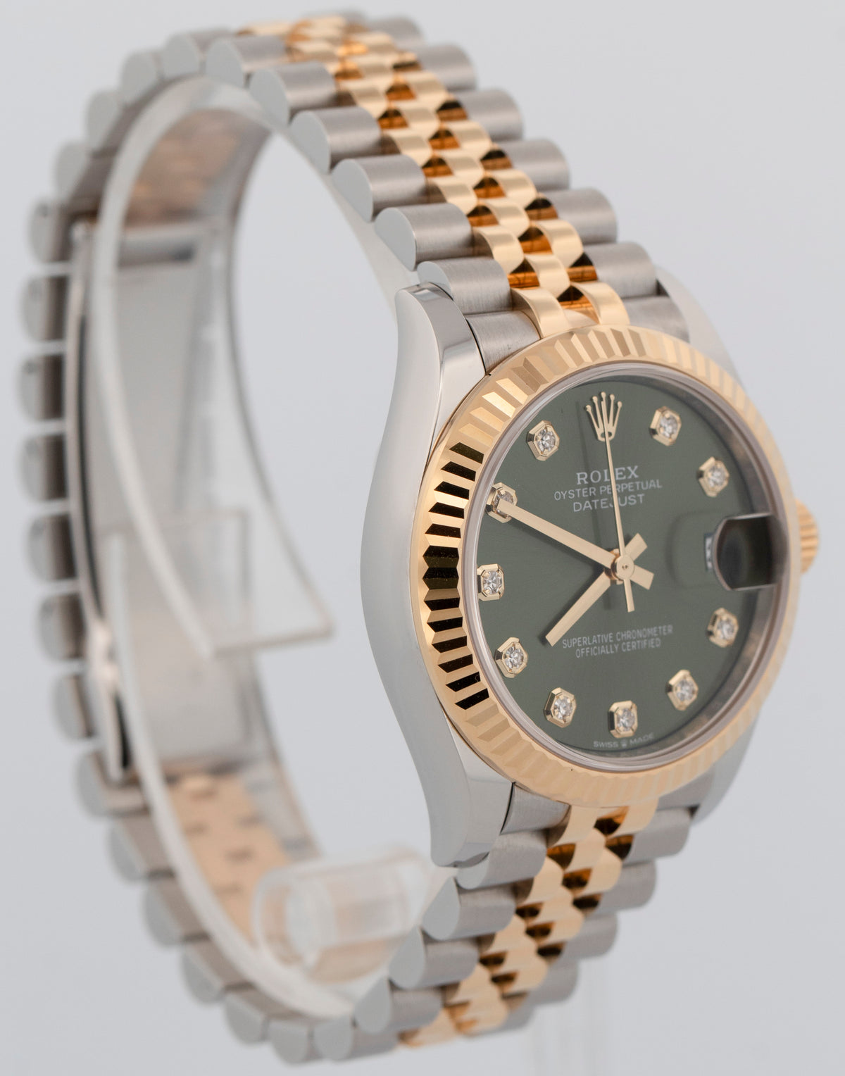 2025 Rolex DateJust 278273 Green Diamond Two-Tone Yellow Gold 31mm Box Papers