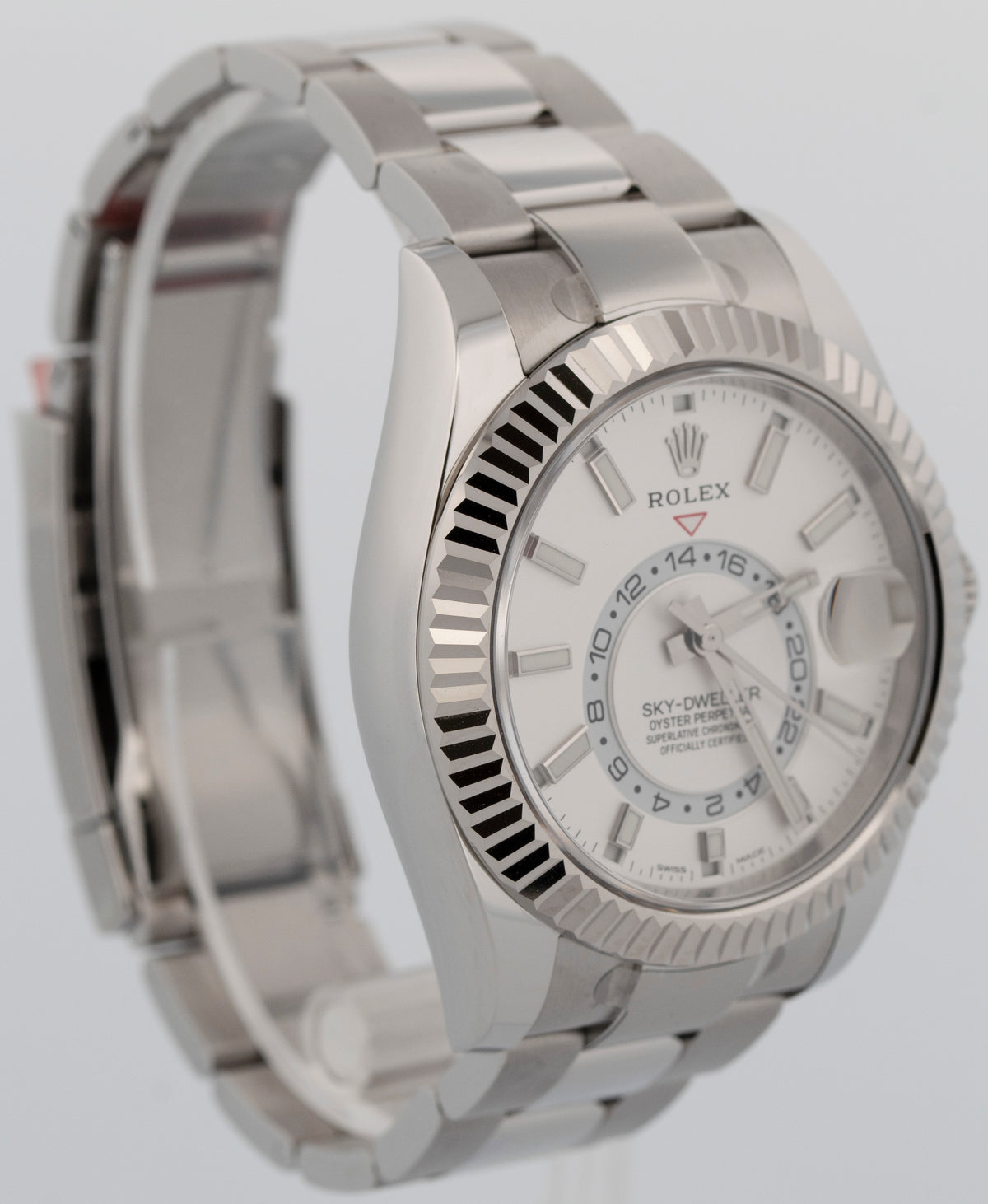 New Stickered 2019 Rolex Sky-Dweller 326934 White Steel 42mm Watch Box Papers