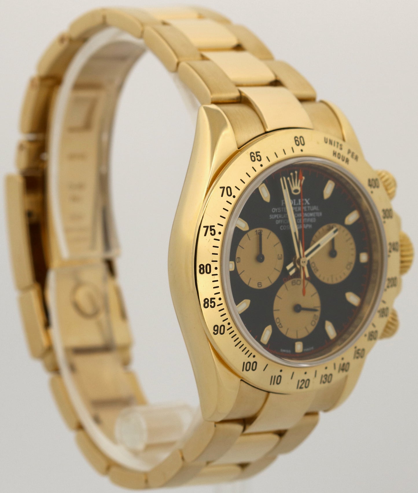 Rolex Daytona Cosmograph 18K Yellow Gold 40mm Black NEWMAN Watch 116528 BOX