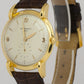 VINTAGE Patek Philippe Calatrava 35mm SILVER Manual 18K Yellow Gold Leather 2420