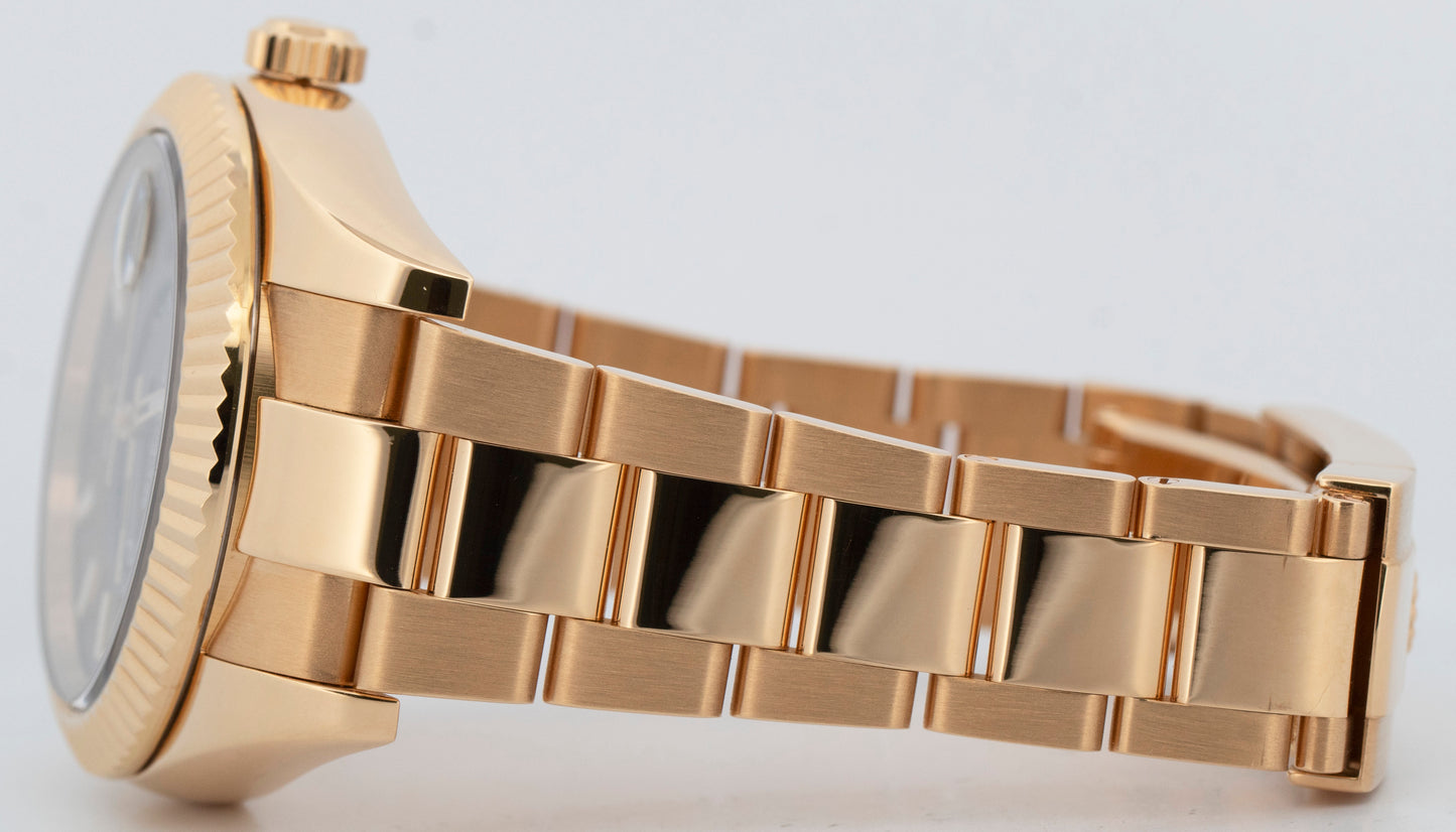 Rolex Sky-Dweller Black 18K Yellow Gold Oyster 42mm Automatic 326938 Watch