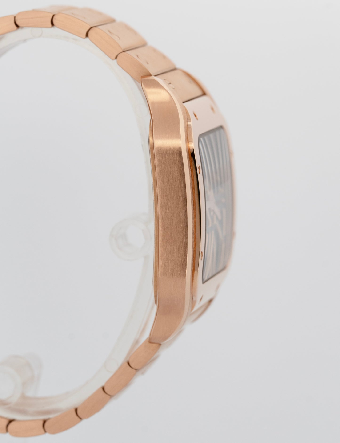Cartier Santos 4110 / WHSA0016 39.8mm SKELETON 18K Rose Gold Watch Box Papers